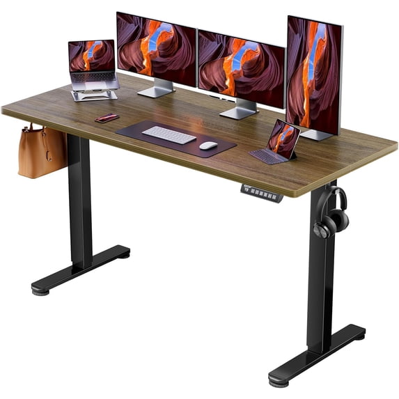 Height Adjustable Electric Standing Desk, 40 x 24 Inches Sit Stand up Desk, Memory Computer Home Office Desk (Espresso)