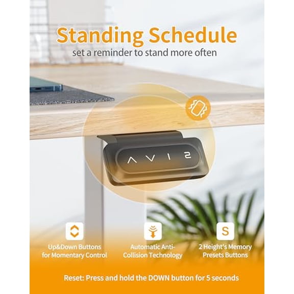 Height Adjustable Electric Standing Desk, 48 x 24 Inches Stand Up Table, Sit Stand Home Office Desk with Splice Board, Maple