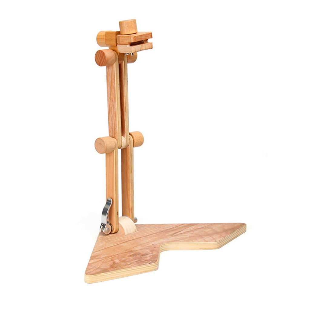 Height Adjustable Embroidery Hoop Holder Tabletop Wood Stitching Frame Stand For Stitching Decorative Sewing Project