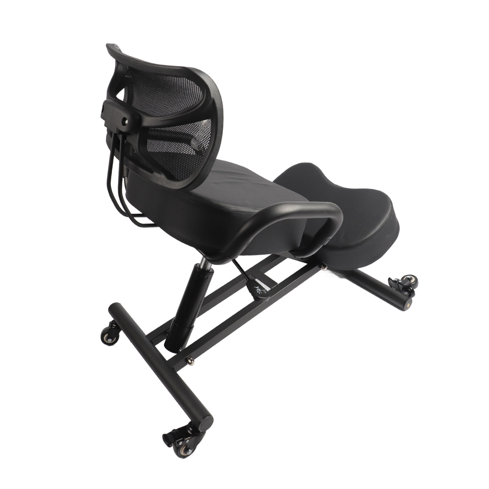 Adjustable Ergonomic Kneeling Chair With Leather Cushion & Mesh Back Support