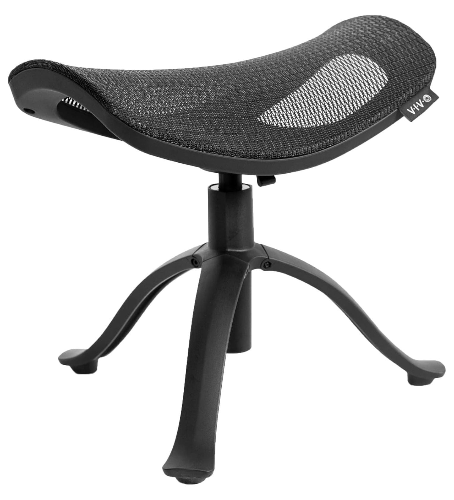 Ergonomic Black Mesh Adjustable Footrest with Steel Legs