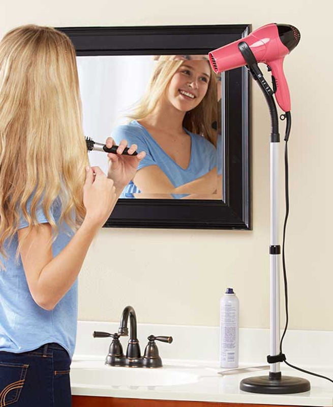 Hands-Free Hair Dryer Stand Holder Adjustable Height, Stainless