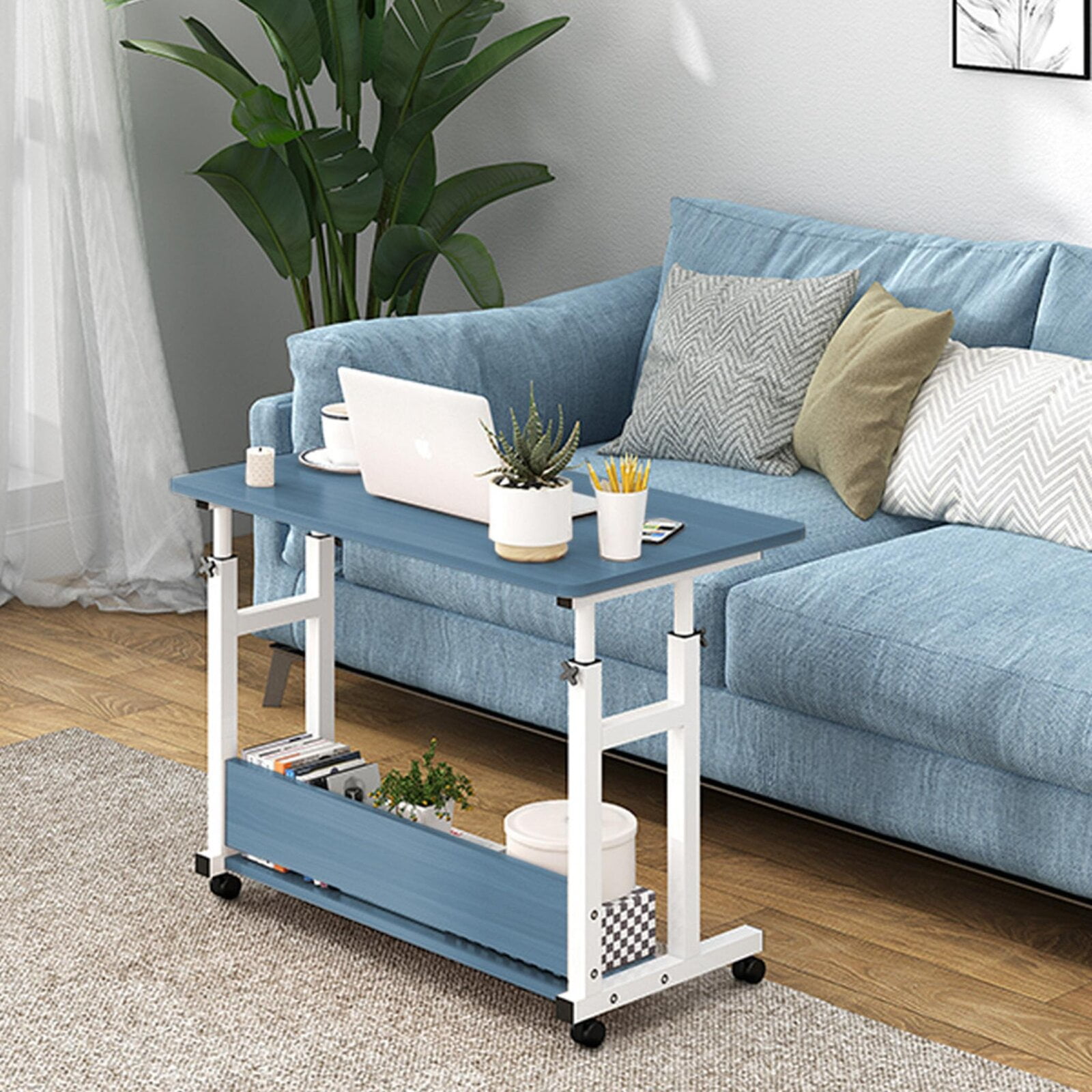 Height Adjustable Laptop Cart Can Lift And Move Computer Desk Bedside
