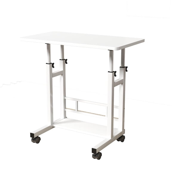 Height Adjustable Mobile Laptop Standing Desk,White