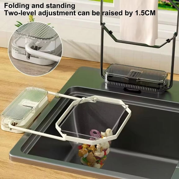 Height Adjustable Net Filter Bag Multi-Purpose Drainage Rack Drain Basket Kitchen Sink Leftover Soup Food Drainer