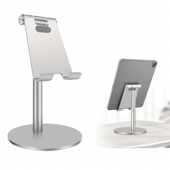 Height Adjustable Phone Holder, Aluminum Desktop Device Stand, Adjustable Tablet Stand, Universal Desk Tablet Support, Multi-Angle Tilt Cell Phone Mount
