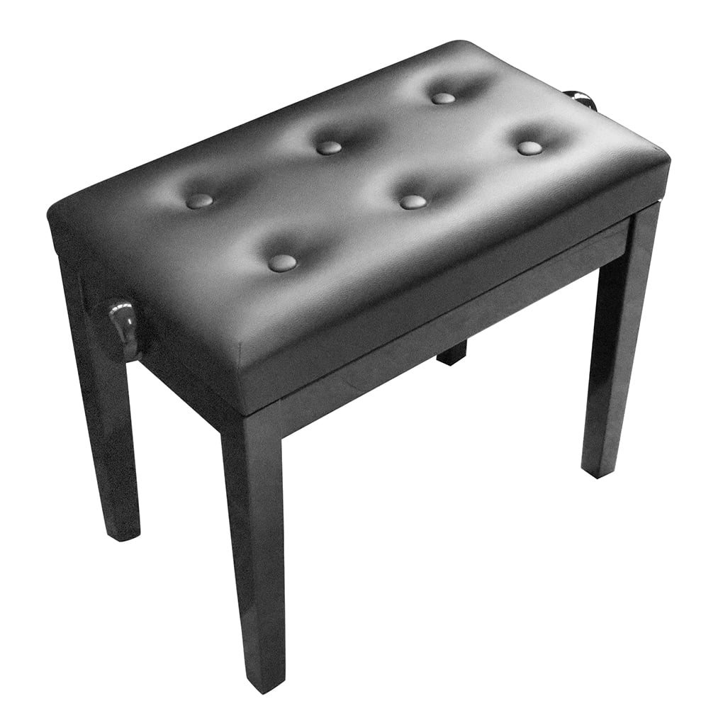 Height Adjustable Piano Chair PU Leather Cushion 4 Straight Legs Design