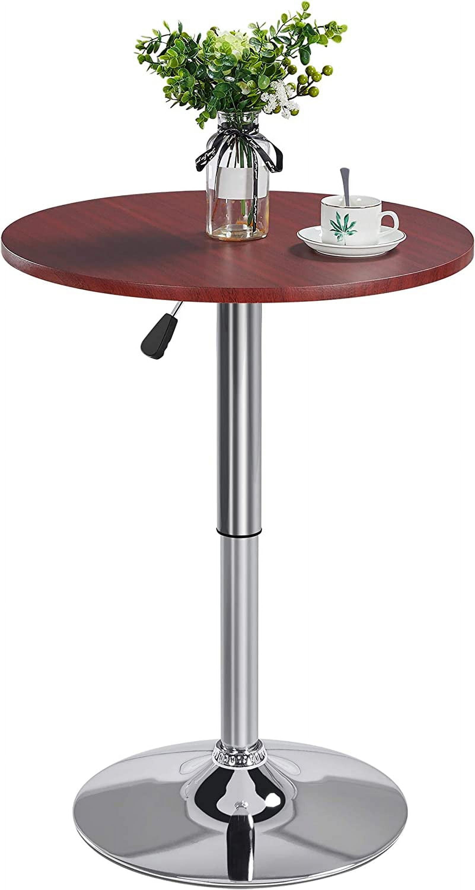 Height Adjustable Round Pub Table Counter Bar MDF Top Table 360 Degree