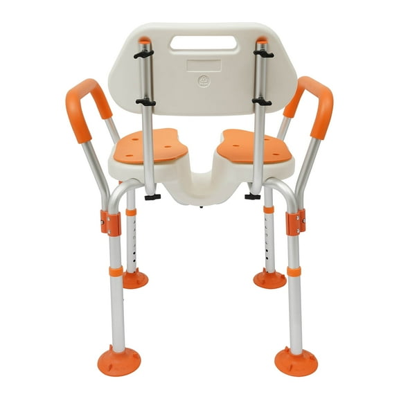 Height-Adjustable Shower Chair with Arms Shower Chair Bath Seat,Safety Bars & Rust-Proof Shower Benches,Safety Shower Bench for Elderly Handicap Disabled