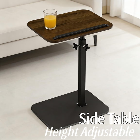 Height Adjustable Side Table for Sofa - TV Tray for Living Room Study & Bedroom