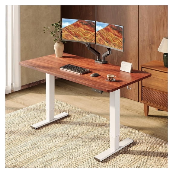 Height Adjustable Standing Desk 1 Inch Thick Solid Top 55x28 Sit Stand ...
