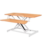 Height Adjustable Standing Desk 37 Inch, Stand Up Desk Converter, Manual Pneumatic Spring Workstation for OfficeLog Color