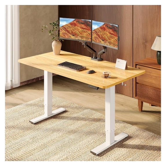 Height Adjustable Standing Desk 55 x 28 Inch, 1 Inch Thick Solid Wood ...