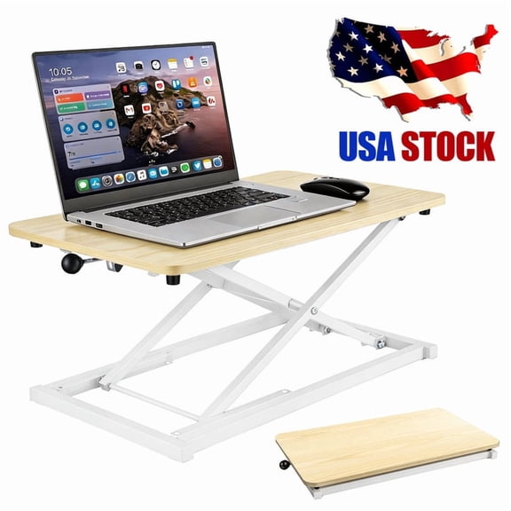 Height Adjustable Standing Desk Converter Keyboard Riser 23.6 Inch Computer Keyboard Stand for Desktop, Stand Up Desk Riser, Computer Workstations for Laptop and Desktop
