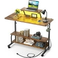 Height Adjustable Standing Desk with Power Outlets and LED Lights 39
