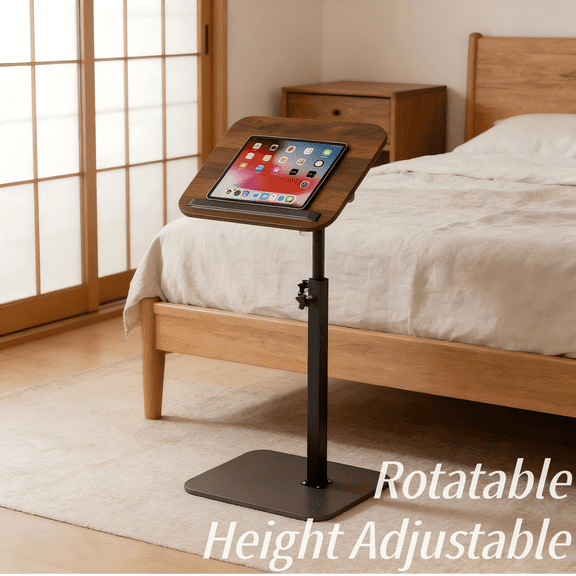 Height Adjustable Swivel Side Table - Sofa Tray for Couch, Bed & Bathroom