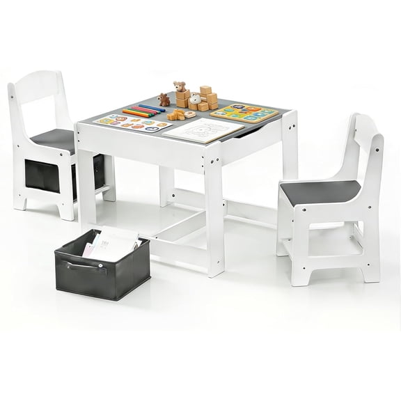 Height Adjustable Toddler Desk, Non-Slip Toddler Table with Graffiti Desktop
