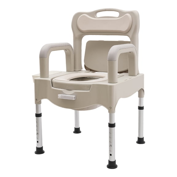 Height Adjustable Toilet Chair, Portable Anti-slip Stable Bathroom Seat for Home Hospital Nursing
