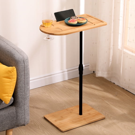 Height Adjustable Tray - For Bedroom Furniture Oval + Rectangle Functional And Practical Side Table Chairs Metal Base Included