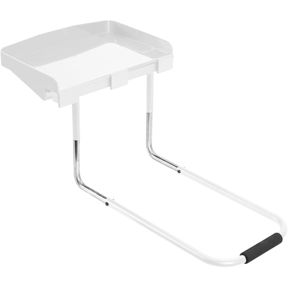 Height Adjustable Under Mattress 17 Inch Bedside Shelf in White