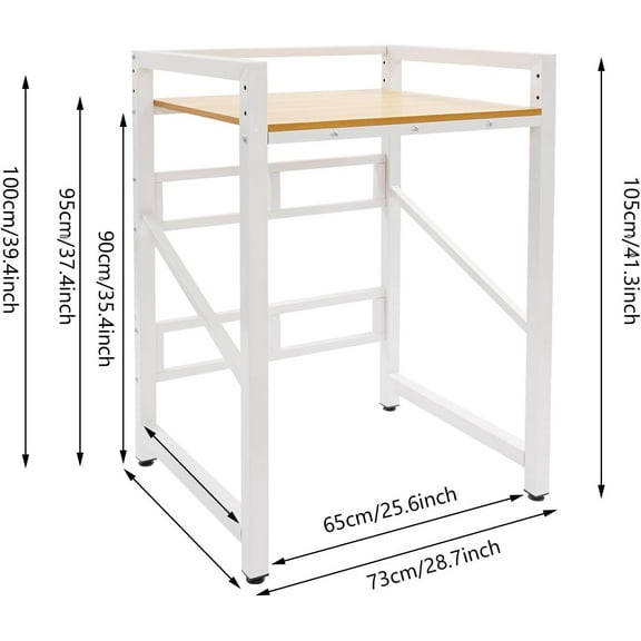 Height Adjustable Washer Dryer Stacking Rack Load Capacity 300kg (White)