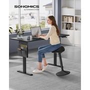 Height Adjustable Wobble Stool with 10 Tilt, 23.3-33.1 Inch Swivel Balance Chair for Standing Desk, Ink Black
