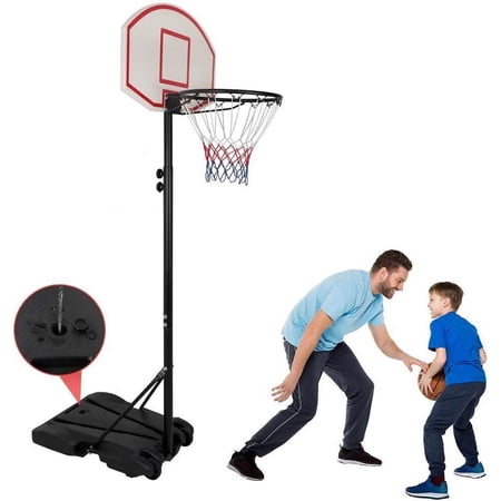 7FT Basketball Hoop Rim Portable Stand for Kid Junior Practice Shoot W/Wheels