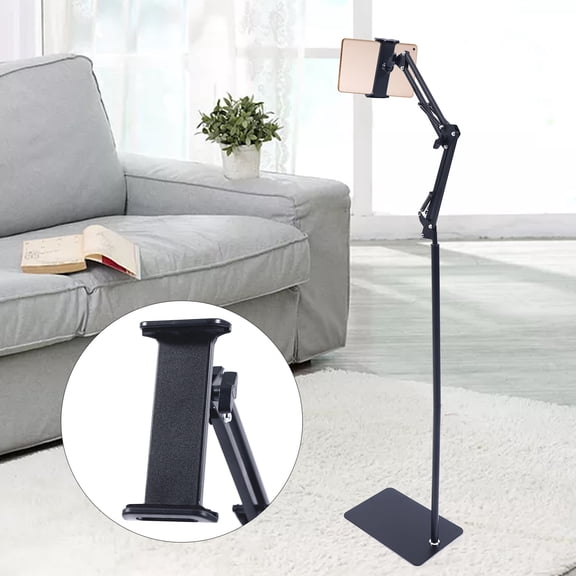 Height Adjustable iPad Floor Stand 360 Rotation Load-bearing Capacity About 500-700g for Tablets, Phones