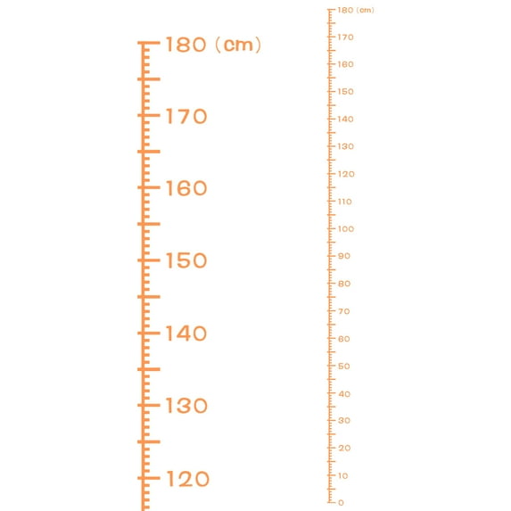 Height Chart Ruler 180cm Metric System with Transfer Film, Orange