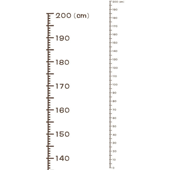 Height Chart Ruler 200cm Metric System with Transfer Film, Brown