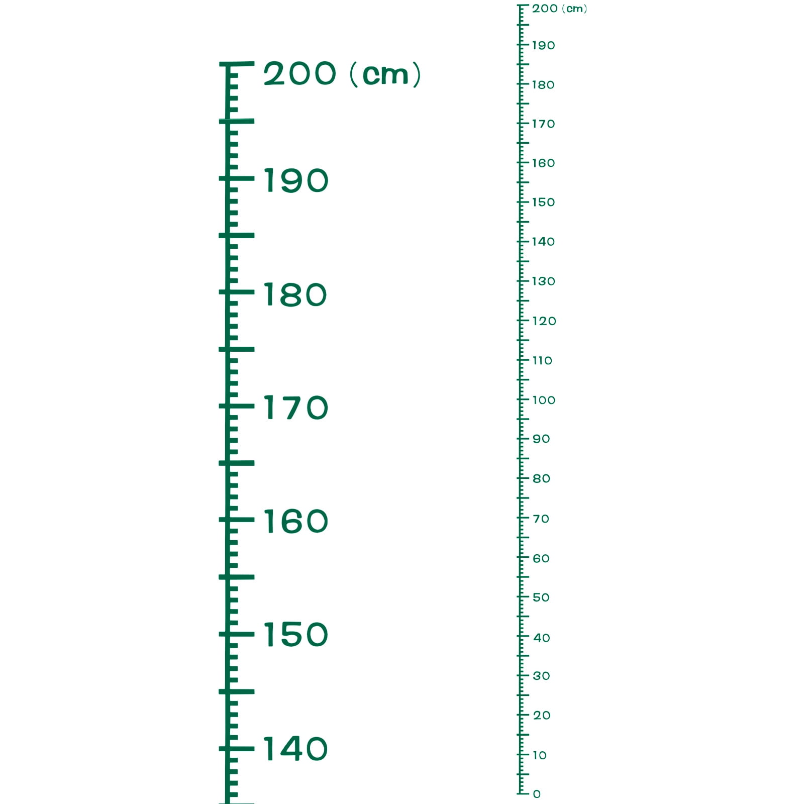 Height Chart Ruler 200cm Metric System with Transfer Film, Dark Green