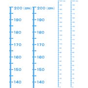Height Chart Ruler 200cm Metric System PVC with Transfer Film, Light Blue, 2 Pieces