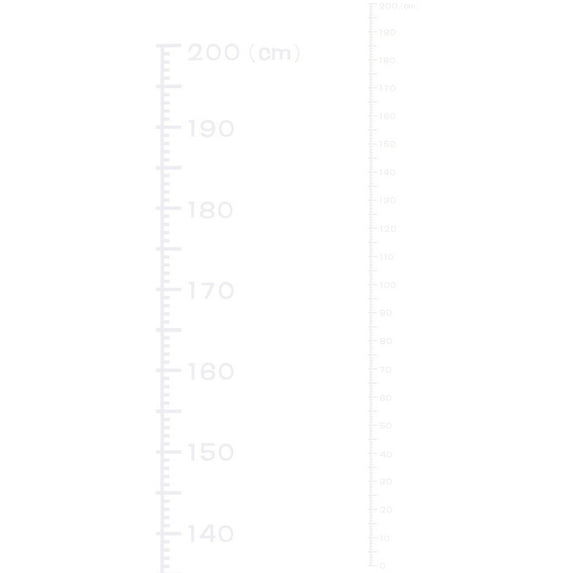 Height Chart Ruler 200cm Metric System with Transfer Film, White