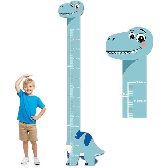 Height Chart for Kids, Dinosaur PVC Puzzle Growth Chart for Wall, Personalized Baby & Toddler Measuring Ruler, Boys Girls Nursery Room Decor