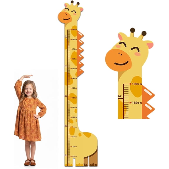 Height Chart for Kids, Dinosaur PVC Puzzle Growth Chart for Wall, Personalized Baby & Toddler Measuring Ruler, Boys Girls Nursery Room Decor