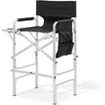 Height Folding Camping Tall Directors Chair With Side Table Foldable