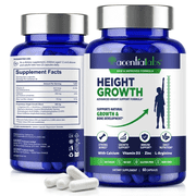 Height Growth Advanced Formula with Calcium, Vitamin D3, Zinc & L-Arginine, Daily Nutritional & Bone Support, 60 Capsules