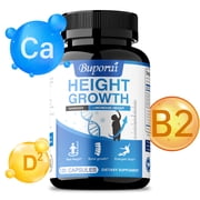 Height Growth Capsules - Strengthen Bones, Increase Bone Density, and Promote Bone Growth - Vitamin D, B1, B2 & Calcium - 120 Count