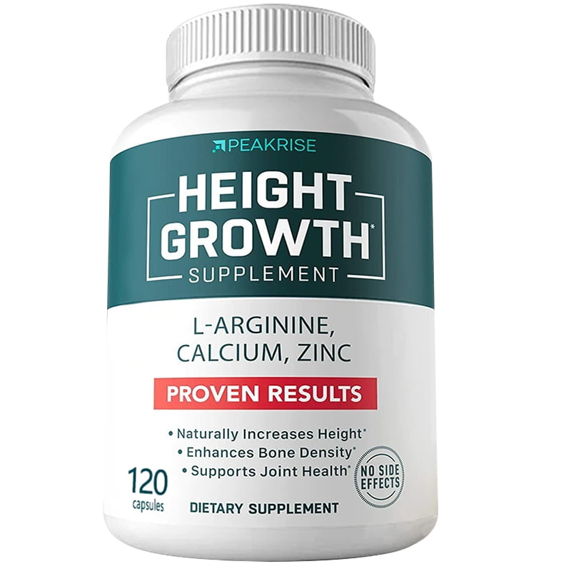 Height Growth Supplement, Calcium, Vitamin D3 and Zinc Blend Pills, Bone Growth Supplement for Kids and Teens, Bone Strength, Density Support, 120 Capsules