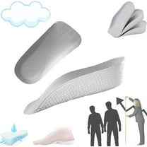 Height Increase Foot Insoles GIXUSIL 1 inch Arch Contour Shoes Lifts for Breathable Men Women Orthopedic Heel Lift Cushion Leg Discrepancy Balancer, Size 1in/2.5cm Grey (2 Pcs)
