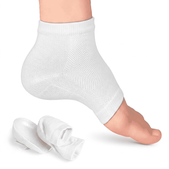 Height Increase Insoles 1.4 Inch Invisible Heightening Socks, Breathable Hollow SEBS Gel Heel Cups, Soft Shock Absorbing Heel Pads for Boots Sneakers Men Women, White