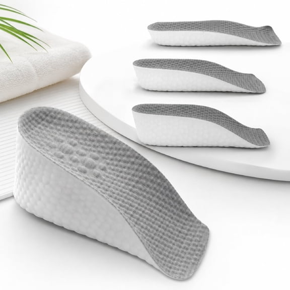 Height Increase Insoles 3 Pairs, 1.5 2.5 3.5 cm Shoe Lift with Arch Support for Men and Women, Grey