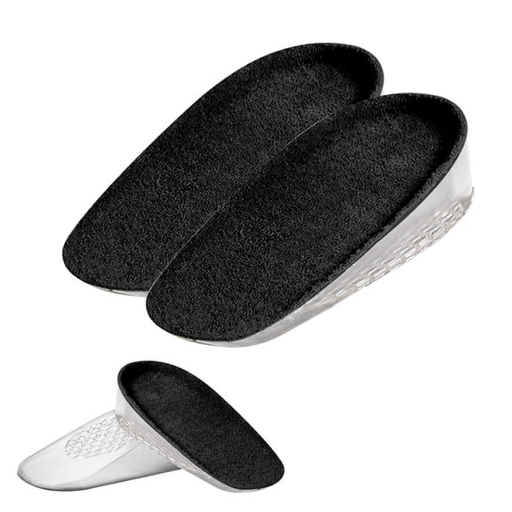 Height Increase Insoles for Men and Women, 1 Inch Silicone Gel Shoe Lifts, Shock Absorbing Heel Lift Inserts for Leg Length Discrepancy, Invisible Height Boost Insoles for Sneakers, Boots, Black