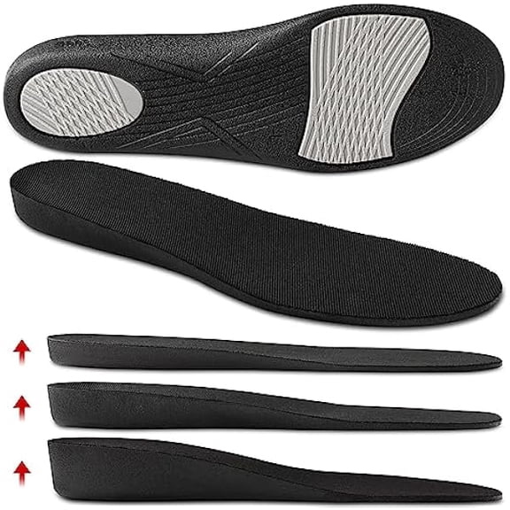 Height Increase Insoles for Men Women - 1 Pair PU Shoe Lifts Inserts Elastic Shock Absorbing Sports Thick Shoe Insoles Height Increase, Elevator Inserts for Men Women