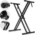 thumbnail image 1 of Height Keyboard Stand with Quick-Release Lock, Double XX Frame Design for 54/61/88 Key Digital Pianos, Foldable Portable Instrument Stand with Secure Straps for Electronic Keyboards IIU, 1 of 6