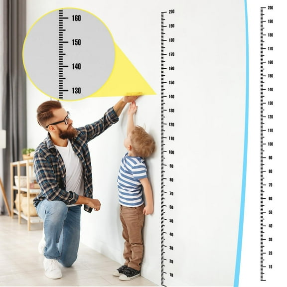 Height Measurement Wall Sticker | Removable Waterproof Polyvinyl Ruler | Accurate Growth Chart for Home Daycare Clinic | Easy Install No Tools | DIY Decor | Measures in Centimeters | 1 Piece