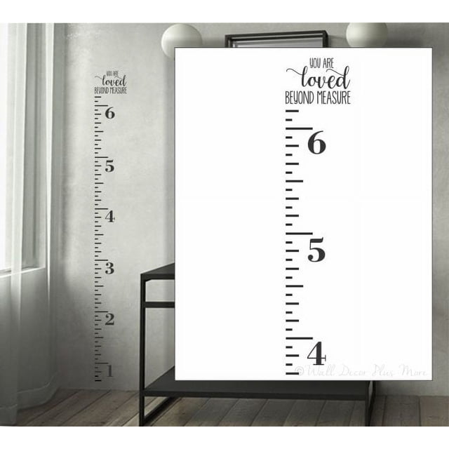 Height Ruler Growth Chart Wall Decal Loved Beyond Measure Art Stickers ...