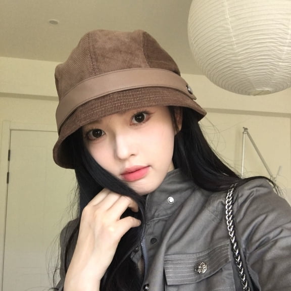 Height Standard Visor Corduroy Fall Winter Wear Unisex Daily Casual Bucket Hat Fishing Cap