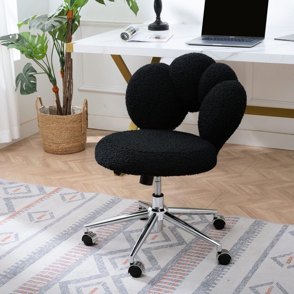 Height-adjustable chair with semi-wrapped back / In bedroom, comfortable support