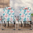 thumbnail image 1 of Heightened Oxford Cloth Beach Chair, Silver White Aluminum Tube, 220 lbs Capacity, Flamingo Pattern, 5-Position Adjustable Backrest, Storage Pouch & Cup Holder, for Picnic, Camping, Outdoor Sports, 1 of 9